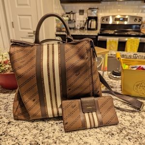 Fossil Parker Brown Convertible Backpack/Crossbody Bag w/ Wallet